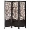 thumbnail image 2 of New Traditional WOOD THREE PANEL SCREEN -BROWN, 2 of 2