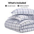 thumbnail image 6 of Superior Plaid Flannel Cotton Duvet Set, King/California King, Blue, 6 of 11
