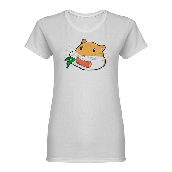 Hamster Eating A Carrot Shaped Tee Women's -Image by Shutterstock