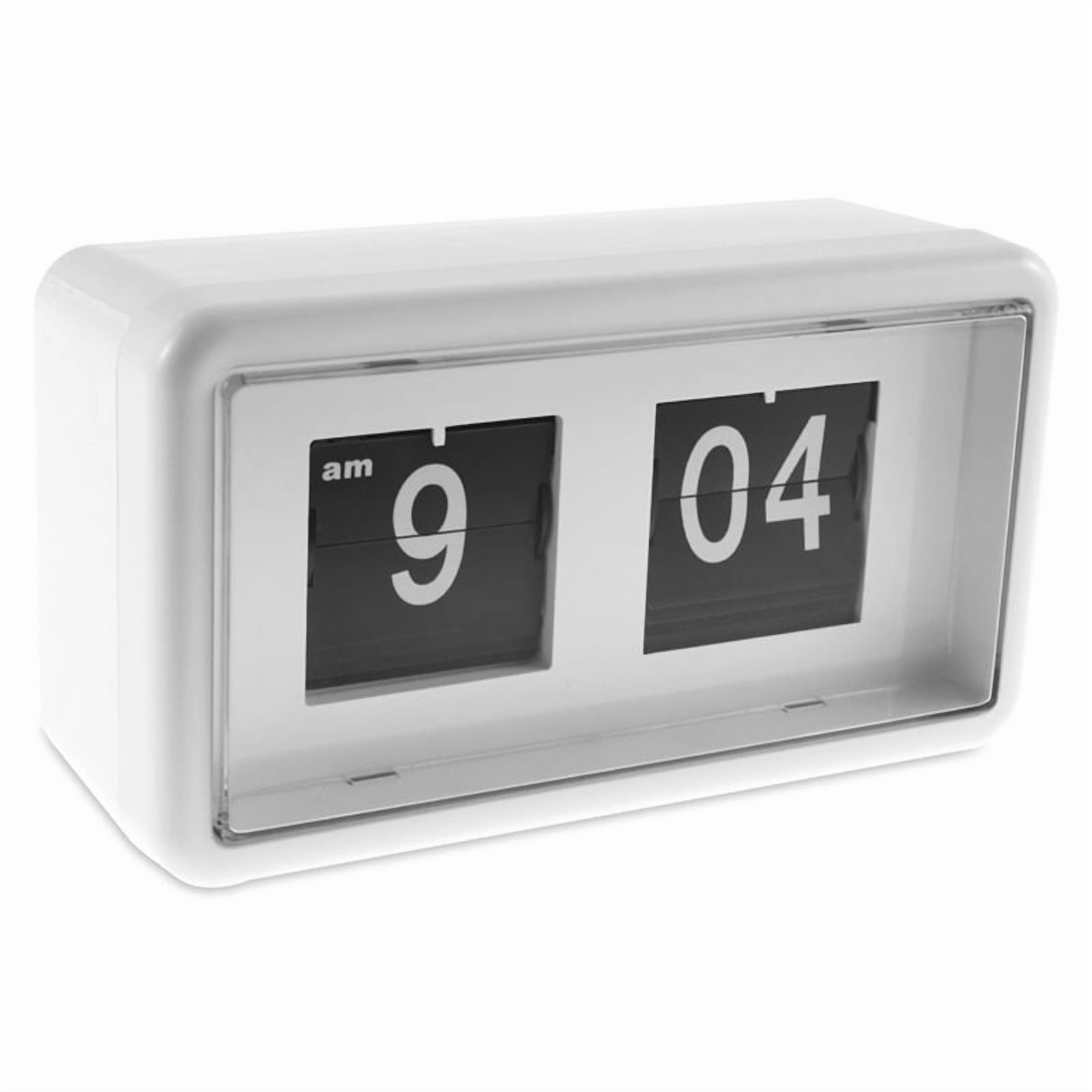 DESIGNICE Alarm Clock Auto Flip Alarm Clock Bedside Table Alarms Clocks Battery/Usb Charging Digital Clocks for Home Decor