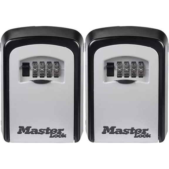 Master Lock 5401D Set Your Own Combination Wall Mount Lock Box, 5 Key Capacity, Black, 2 Pack