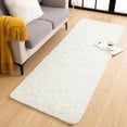 thumbnail image 5 of Tripumer Bedside Rugs Furry Area Rug 2 x 6 feet Shaggy Indoor Floor Carpet Runner Rugs for Living Room Bedroom Home Decor White, 5 of 6