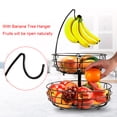 thumbnail image 5 of 2 Tier Fruit Basket Bowl with Banana Hanger for Kitchen Countertop, Detachable Fruit Vegetable Storage Holder Display for Kitchen, 5 of 6