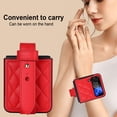 thumbnail image 4 of TECH CIRCLE Case for Galaxy Z Flip 4, Classic PU Leather Adjustable Wristband Kickstand Anti-Scratch Shockproof Protection Cover for Samsung Galaxy Z Flip 4 5G 2022,Red, 4 of 8