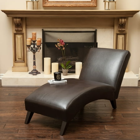 Brown Leather Chaise - Gabriel Chaise Lounge