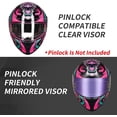 thumbnail image 4 of ILM Motorcycle Helmet Full Face with Pinlock Compatible Clear&Tinted Visors and Fins Street Bike Motocross Casco DOT(Legend Pink, X-Large), 4 of 7
