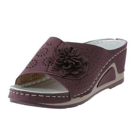 

ZHAGHMIN Arch Support Sandals Women Ladies Fashion Solid Color Leather Surface Flower Hollow Breathable Wedge Sandals Neon Sandals For Women Heels Leopard Wedges Sandals For Women S For Women Sandal