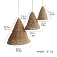 thumbnail image 7 of nvzhuang Handwoven Lampshade Rustic Rope Triangle Shape Ceiling Pendant Lampshade for Tea Room, Bar, 7 of 7