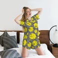 thumbnail image 5 of Susaid Pirate Skulls Print Women's Pajama Set, Button-Up Sleepwear with Elastic Waist Shorts, Perfect for Lounging, Yoga, Beach, and Casual Wear-Medium, 5 of 7