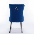 thumbnail image 5 of Glavbiku Modern High End Velvet Dining Chair Set of 2,Dining Room Rivets Chair with Metal Legs,Blue, 5 of 12