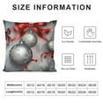 thumbnail image 5 of Nawypu  Set of 4 Throw Pillow Cover 18x18 Inch Red and Silver Christmas Merry Candy New Year Ball Happy Cane Home Decor Pillowcase Square Cushion Cover for Sofa Bed Couch, 5 of 5