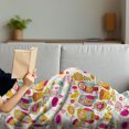 thumbnail image 3 of Owl Soft Flannel Fleece Blanket, Sixties Inspired Color Scheme Psychedelic Abstract Birds and Flowers Multicolored Image, Cozy Plush for Indoor and Outdoor Use, 60" x 80", Multicolor, by Ambesonne, 3 of 5