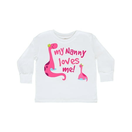 

Inktastic My Nanny Loves Me Gift Toddler Toddler Girl Long Sleeve T-Shirt