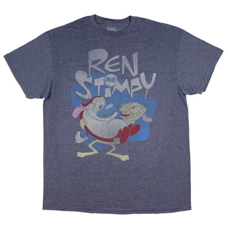Nickelodeon Ren And Stimpy Shirt Distressed Men's TV Cartoon Pop Graphic (Ren And Stimpy Man's Best Friend)