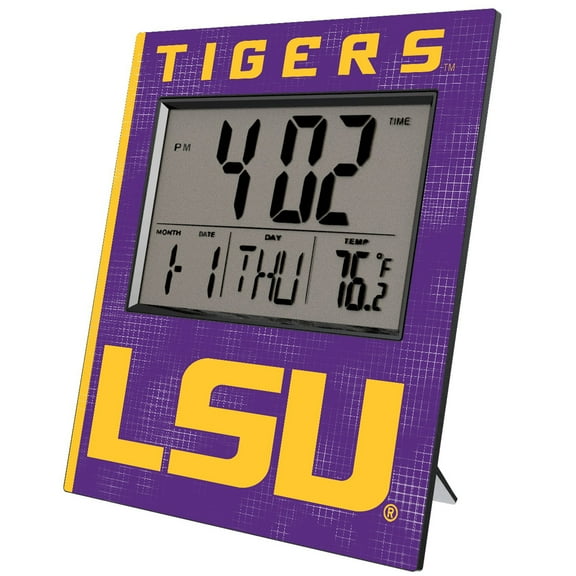 Keyscaper LSU Tigers Cross Hatch Digital Desk Clock
