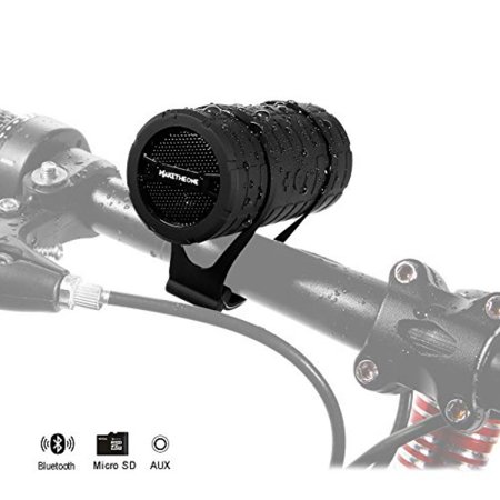 MakeTheOne® Portable Shockproof Bike Bicycle Bluetooth Wireless Speaker HiFi Bass Black for Smart
