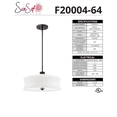 thumbnail image 2 of LUMINANCE F20004-64 Pendant Bowl Amala 3 Lights, 2 of 2