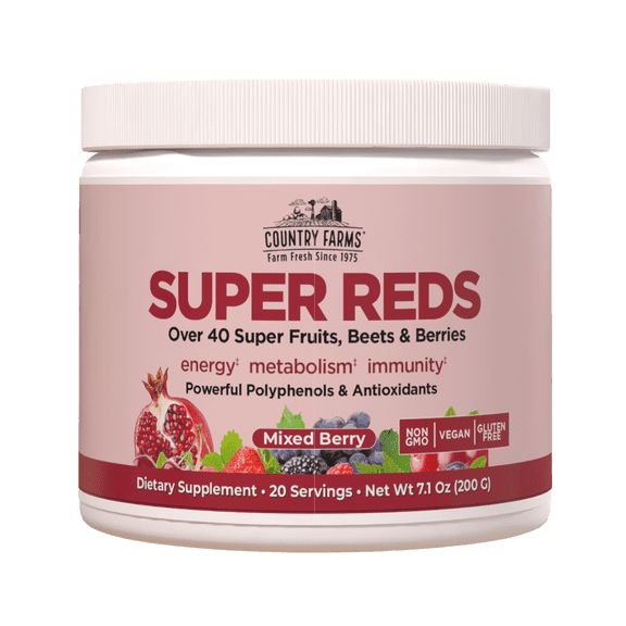 Country Farms Super Reds Drink Mix, Berry, 7.1 oz., 20 servings