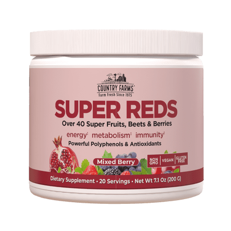 Country Farms Super Reds Drink Mix, Berry, 7.1 oz., 20 servings