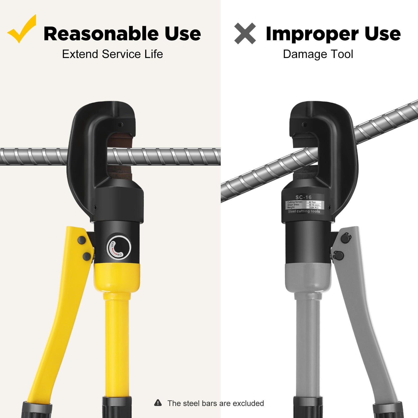 TFCFL SC-16 Hydraulic Rebar Cutter 16mm Rebar Cutter 8 Ton Hydraulic Rebar Cutter with Portable Box