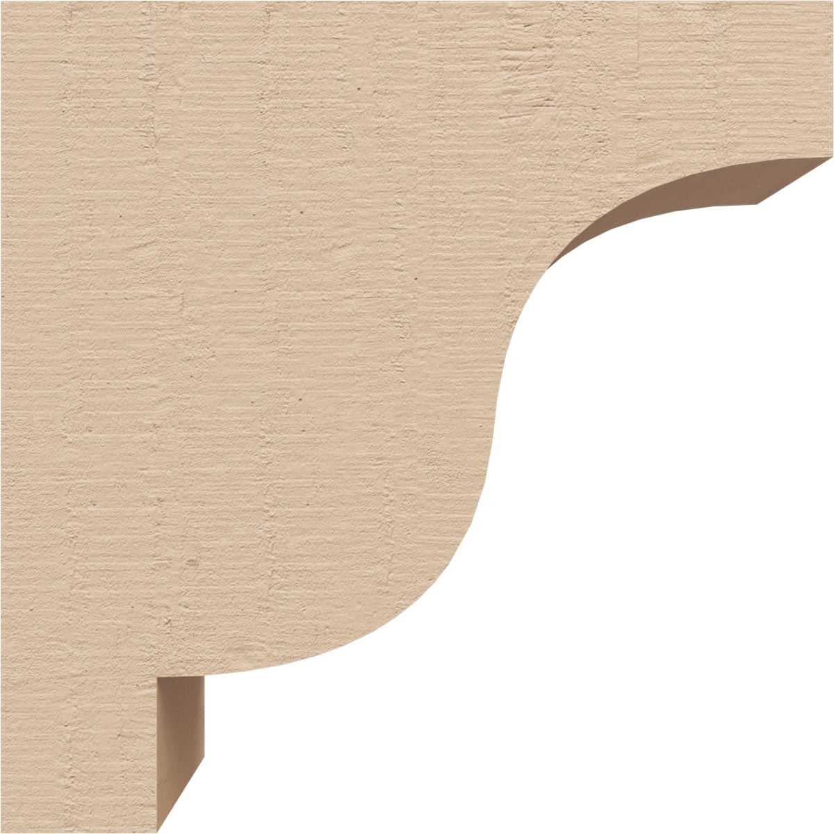 2"W x 4"D x 4"H Classic Newport Rough Cedar Woodgrain TimberThane Corbel, Primed Tan