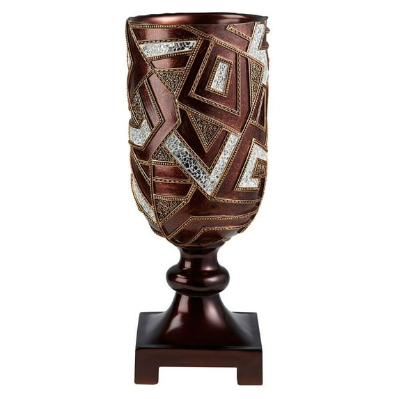 ORE International Gold and Brown Polyresin 19.75-inch Mosaic Decorative Vase