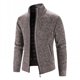 thumbnail image 2 of Suéter de color sólido para hombre de primavera y otoño, cárdigan informal con cuello alto, suéter de polar de manga larga para jóvenes, 2 of 6