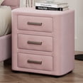 Miekor Furniture Velvet Nightstand Bedside Table with 3 Drawers, Night ...
