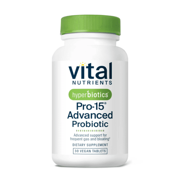 Vital Nutrients (hyperbiotics) Pro-15 Advanced Probiotic | 15 Billion CFU | 15 Strains | 30 Capsules | 30 Servings