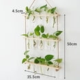 thumbnail image 2 of Terrario de planta colgante de pared de 3 niveles con soporte de madera, florero, macetero de vidrio para corte de plantas hidropónicas, jardín del hogar, 2 of 5
