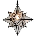 thumbnail image 5 of Moravian Star Pendant Lights Industrial Black Seeded Glass Shade Hanging Light, 5 of 6