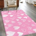 thumbnail image 2 of 3'x5' Rug for Living Room Bedroom, Valentines Day Washable Area Rugs Non-Slip Carpet Mats, Pink Love Heart Romantic Indoor Low Pile Area Rug Runner for Kitchen, Mudroom, 2 of 8