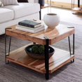 thumbnail image 2 of Alaterre Ryegate Natural Solid Wood with Metal Cube Coffee Table, Live Edge, 2 of 2