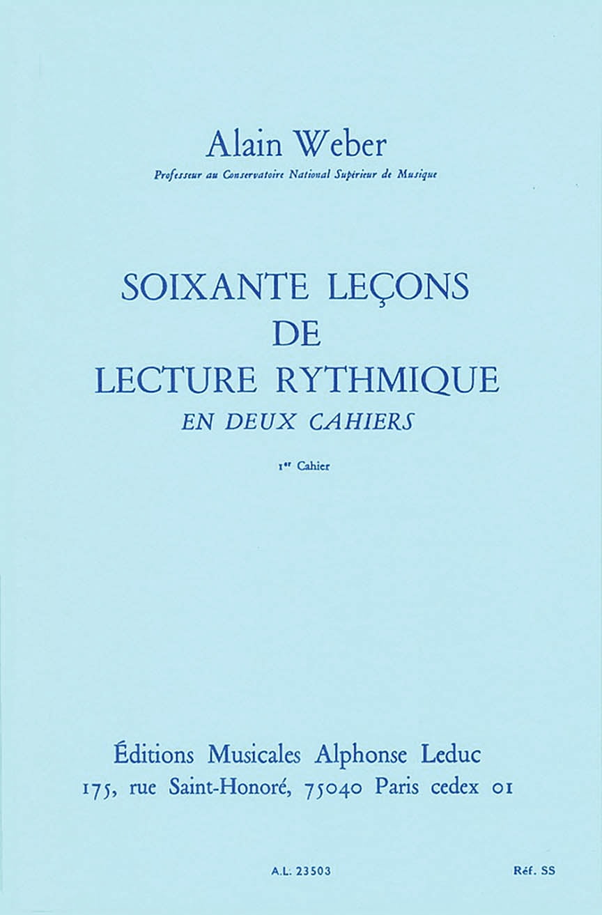 60 Lecons De Lecture Rythmique Volume 1 Alain Weber Sheet Music Songbook Walmart Com Walmart Com