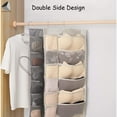 thumbnail image 5 of PULLIMORE 3 Pcs Hanging Underwear Organizer Dual-Sided 12 / 36 Pockets Mesh Storage Bags Bra Socks Underwear Underpants Wall Closet Organizer Pouch (Beige), 5 of 8