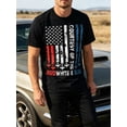 thumbnail image 5 of “Courtesy of the Red White and Blue” Vintage American Flag Short Sleeve Crew Neck T-Shirt, Breathable Cotton Patriotic Top, 5 of 11