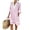 Pink, variant on Women's Striped Dress V-Neck 3/4 Sleeve Colorblock Trim Dress Breathable Beach Resort Sundress Dresses for Women Light Blue S
