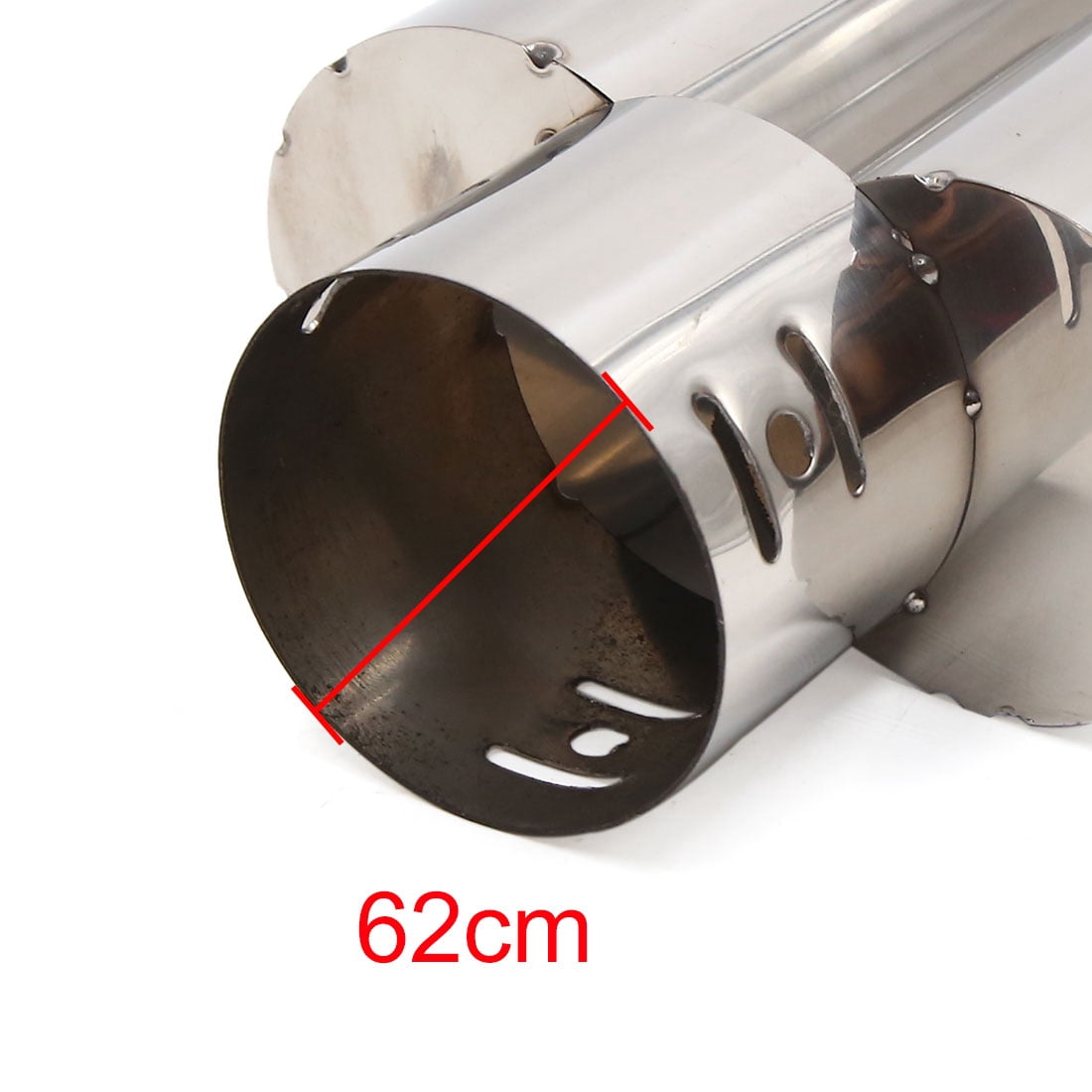 Unique Bargains Chrome Dual Outlet Car Exhaust Muffler Tip Tail Throat for 1 1/2" to 2" Pipe