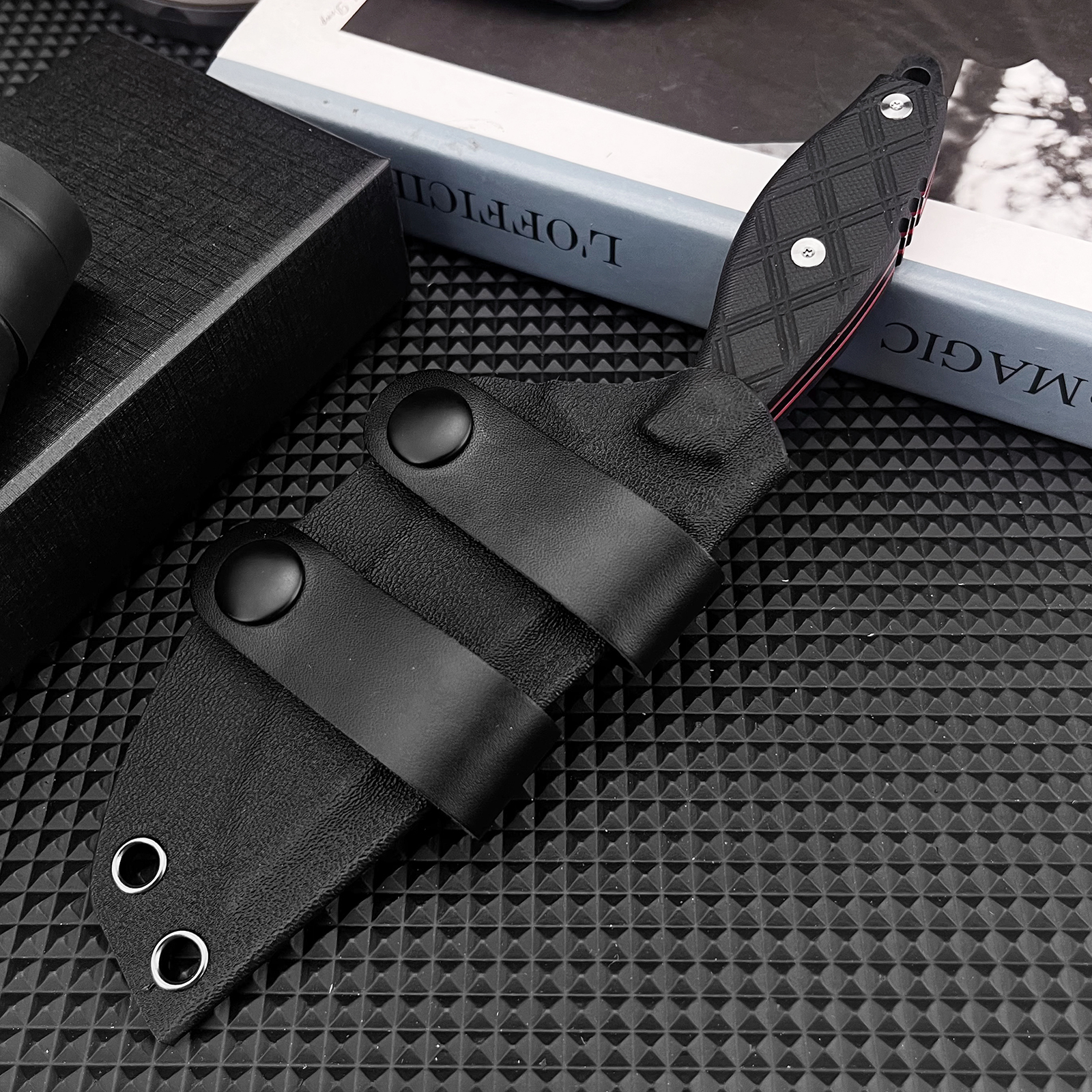 8Cr13Mov Steel EDC Fixed Blade Utility Knife - G10 Handle Full Tang Everyday Carry Cutting Tool