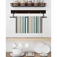 thumbnail image 3 of Teal Blue Striped Kitchen Dish Towels for Drying Dishes Set of 3, Farmhouse Stripes Modern Abstract Art Waffle Weave Microfiber Hand Tea Bathroom Towels Quick Dry & Absorbent Towel 15.7x23.6, 3 of 7