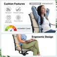 thumbnail image 5 of Aoodor 2Pcs Outdoor Dining Chair Cushion Set, 37” x 20” x 2.8”, Khaki, 5 of 8