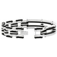 thumbnail image 2 of Pompeii Men's Steel Two tone Black 13.5mm Link Flexible Clasp  8.5 " Bracelet (,), 2 of 2