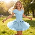 thumbnail image 6 of Edvintorg Girls Tutu Dress Tulle Stretchy Crew Neck Short Sleeve Princess Dresses Kids Clothes Girls Size 3-13, 6 of 9