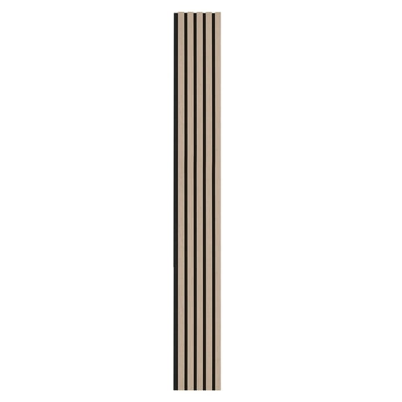 KFFKFF Wood Slat Acoustic Panels, 7.9 x 94.5 inch, MDF Decorative Wooden Wall Panels for Contemporary Interior Design, Faux Wood Panels for Sound Dampening, Silver Finish