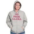thumbnail image 4 of No Problama Llama Alpaca Cute Funny Unisex Fleece Graphic Zip Up Hoodie Brisco Brands 4X, 4 of 5