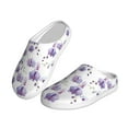 thumbnail image 2 of Daiia Orchids Flowers Print Women’s Fuzzy Slippers Memory Foam Lightweight House Shoes Cozy Loafer Flannel House Shoes-35/36, 2 of 7