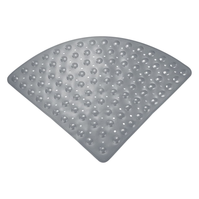 Tapete de ducha antideslizante Uxcell 21"x21" tapetes de ducha en forma de triángulo con ventosas, gris