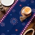 thumbnail image 3 of 250th Anniversary Table Runner 72 Inches, Independence Day Floral Navy Blue Bed Runner Dresser Scarves Tabletop for Indoor Outdoor Parties/Ceremony/Banquet, 13" x 72", 3 of 9