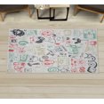 thumbnail image 1 of Video Games Decorative Rug, Monochrome Sketch Gaming Design Racing Monitor Device Gadget Teen 90's, Quality Carpet for Bedroom Dorm and Living Room, 6 Sizes, Pale Teal, by Ambesonne, 1 of 1