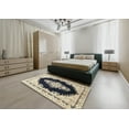 thumbnail image 4 of Ahgly Company Indoor Round Traditional Khaki Gold Medallion Area Rugs, 3' Round, 4 of 6
